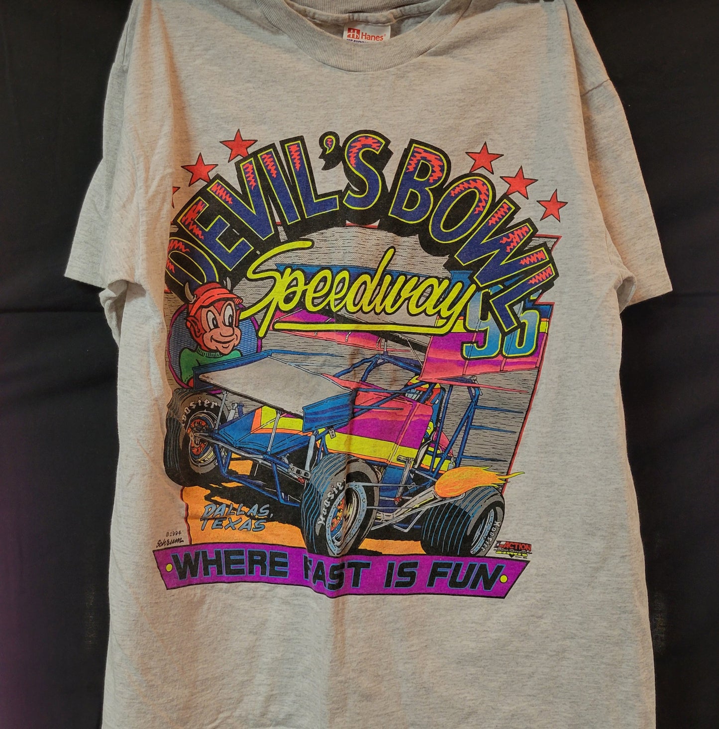 Vintage Short-Sleeved Devil's Bowl Speedway T-Shirt