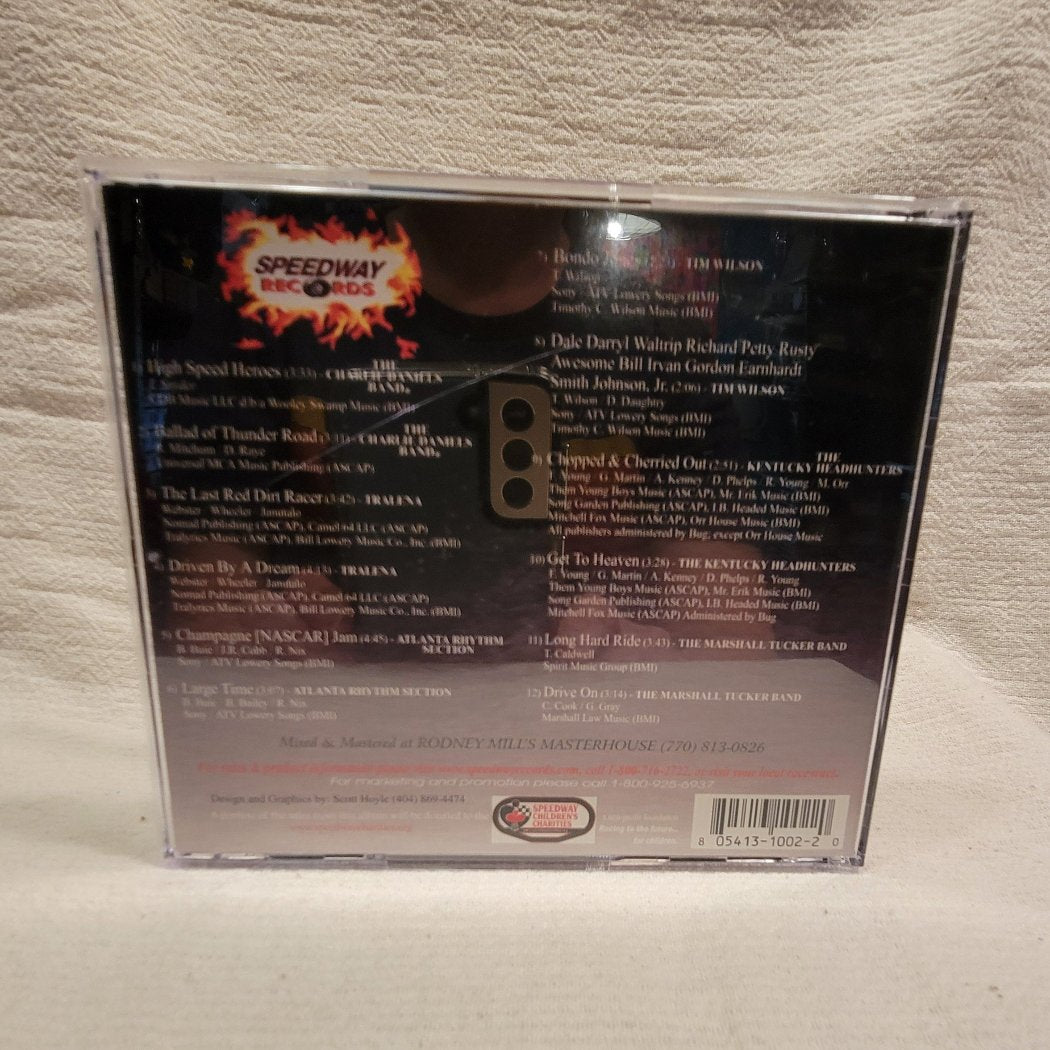 Vintage racing themed CD for sale by 4 Left Turns.