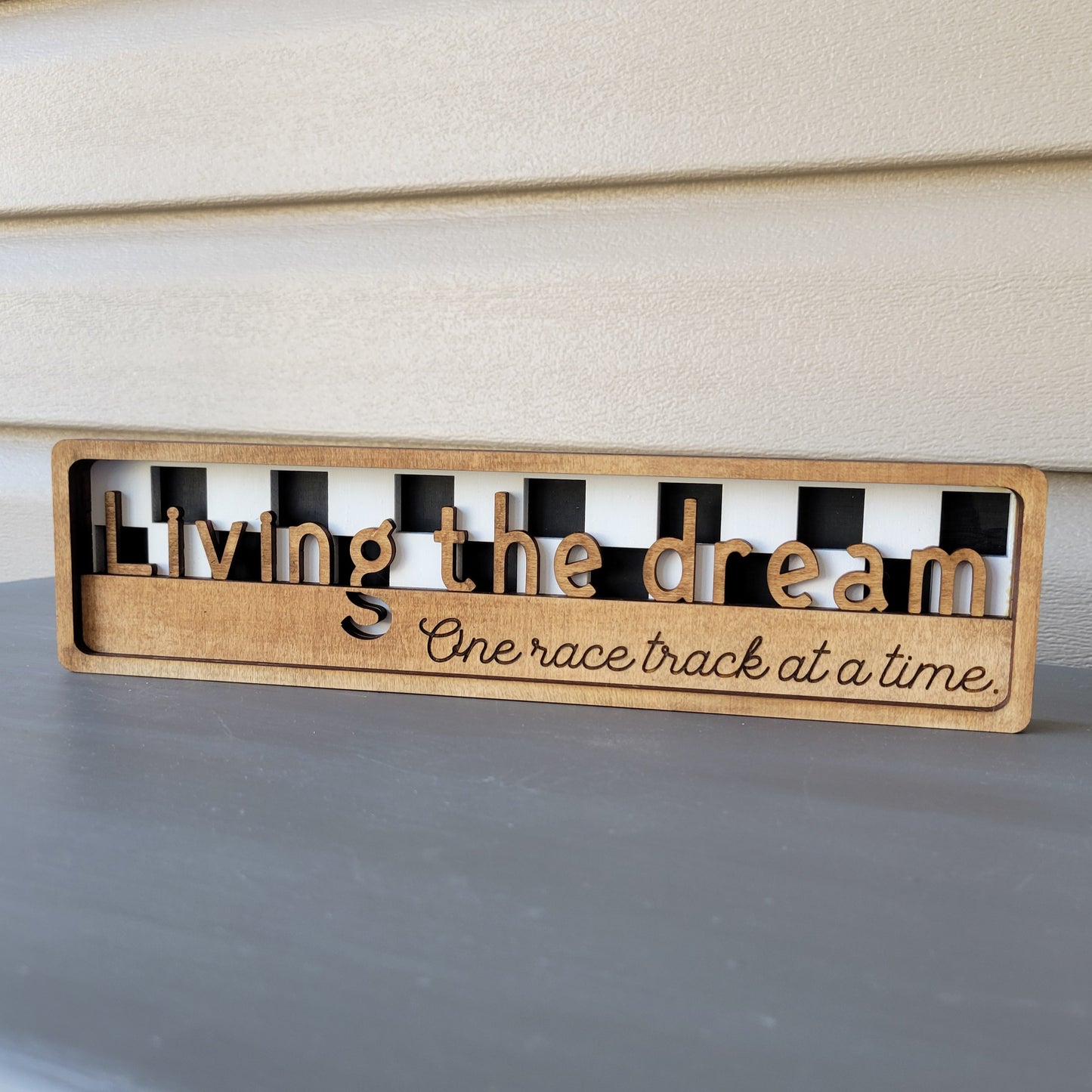 Living the Dream Stacked Wood Sign