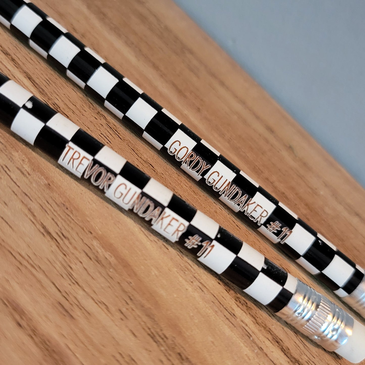 Laser Engraved Checkered Pencils