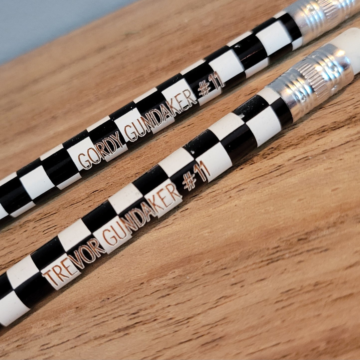 Laser Engraved Checkered Pencils