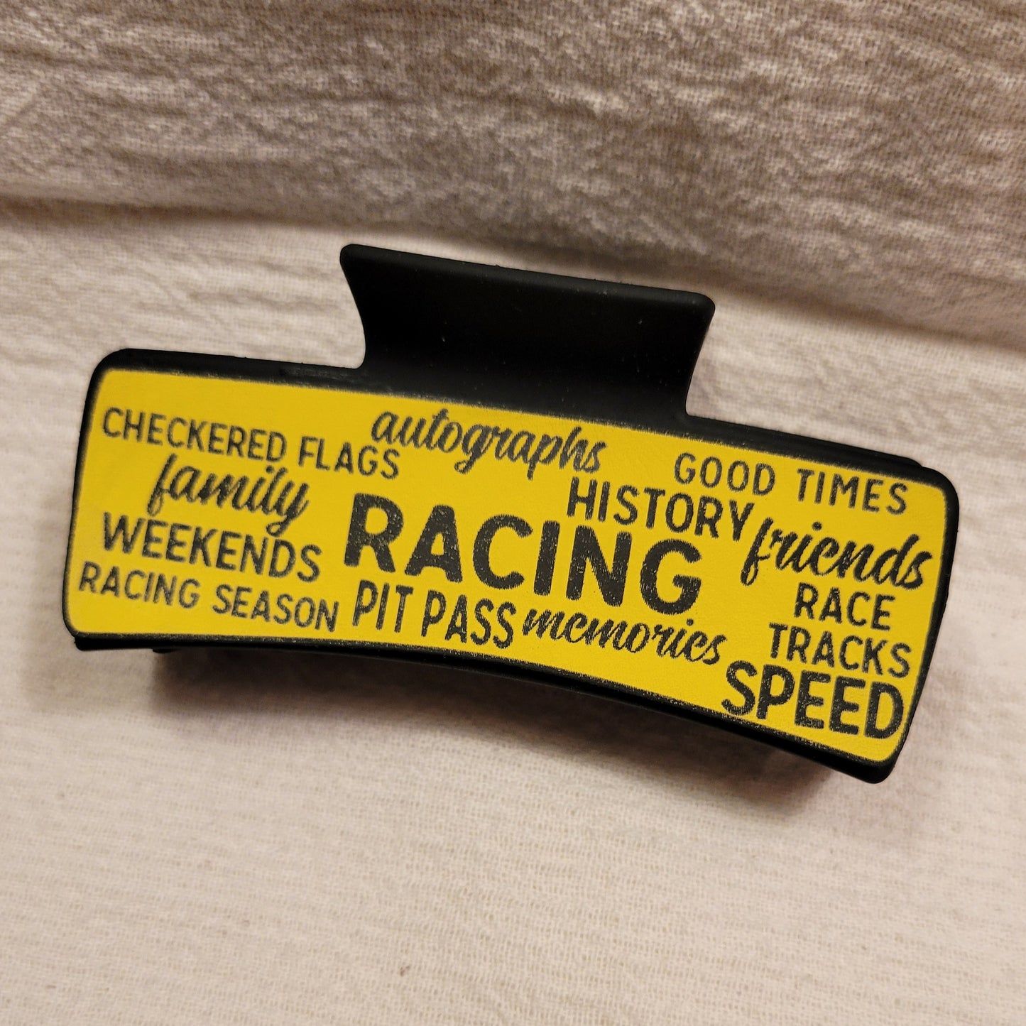 LARGE Race Words Hair Claw Clip