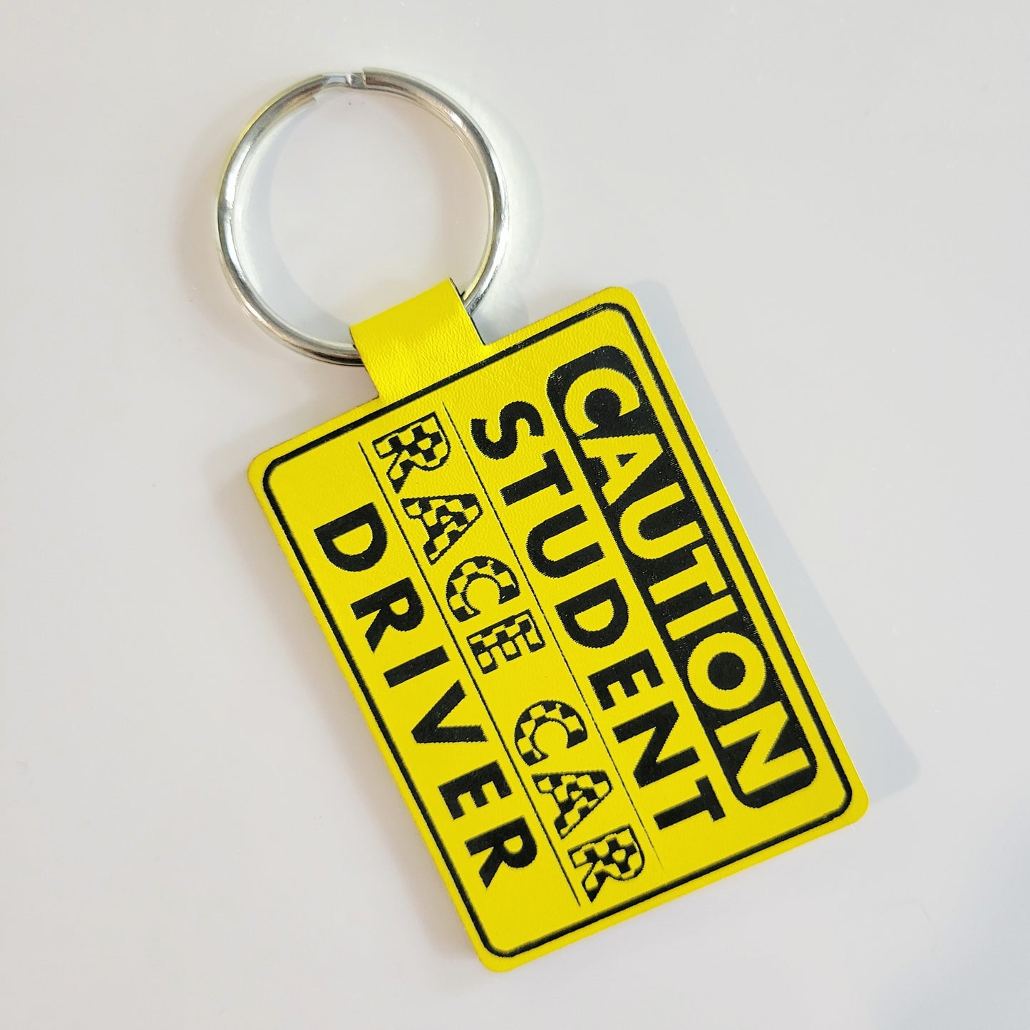 Student Race Car Driver Leatherette Key Fob