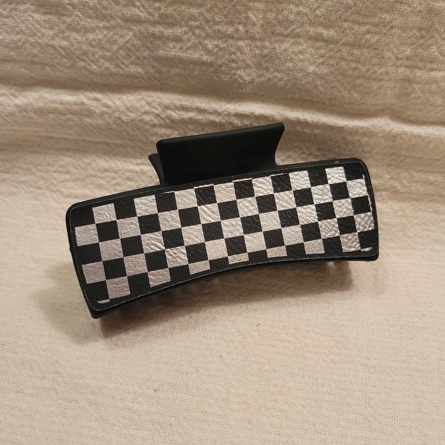 Checkered Hair Claw Clip