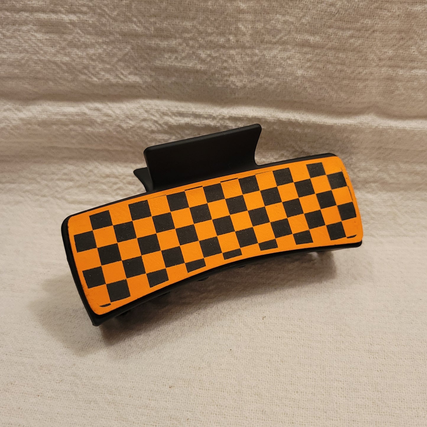 Checkered Hair Claw Clip
