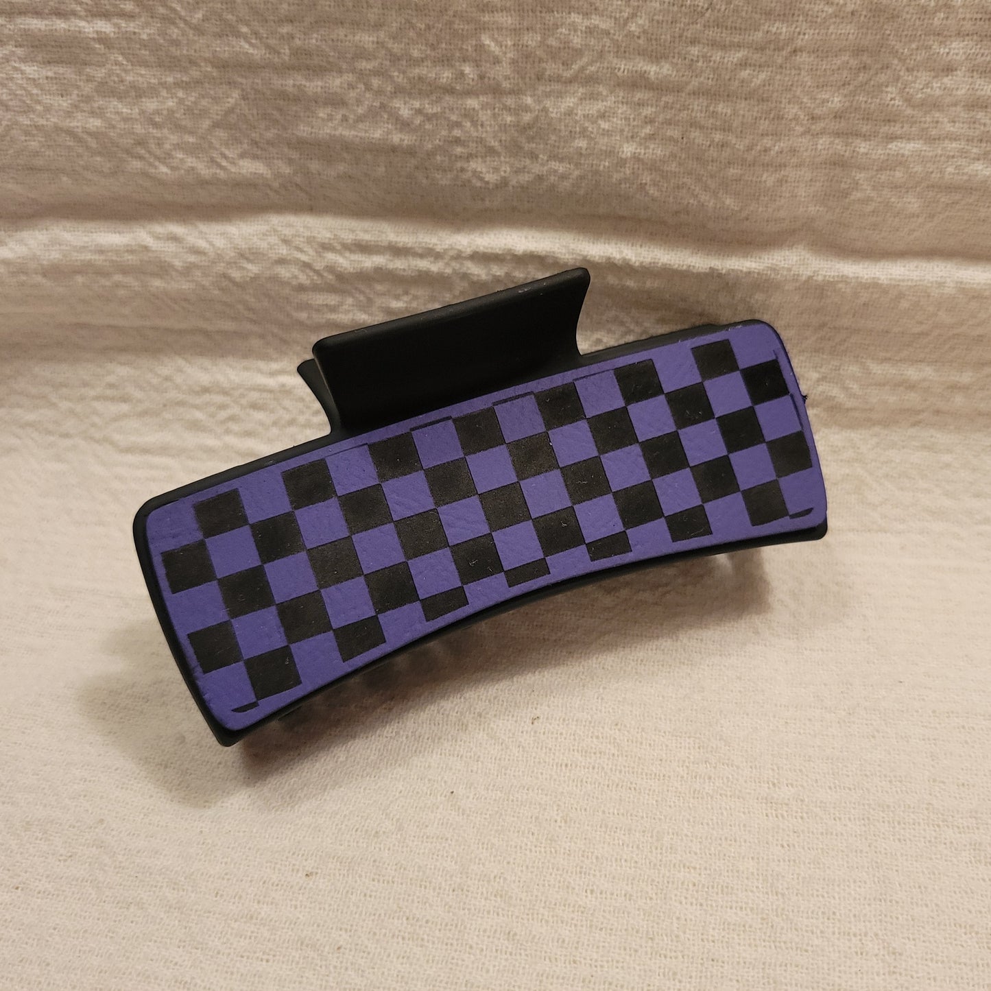 Checkered Hair Claw Clip