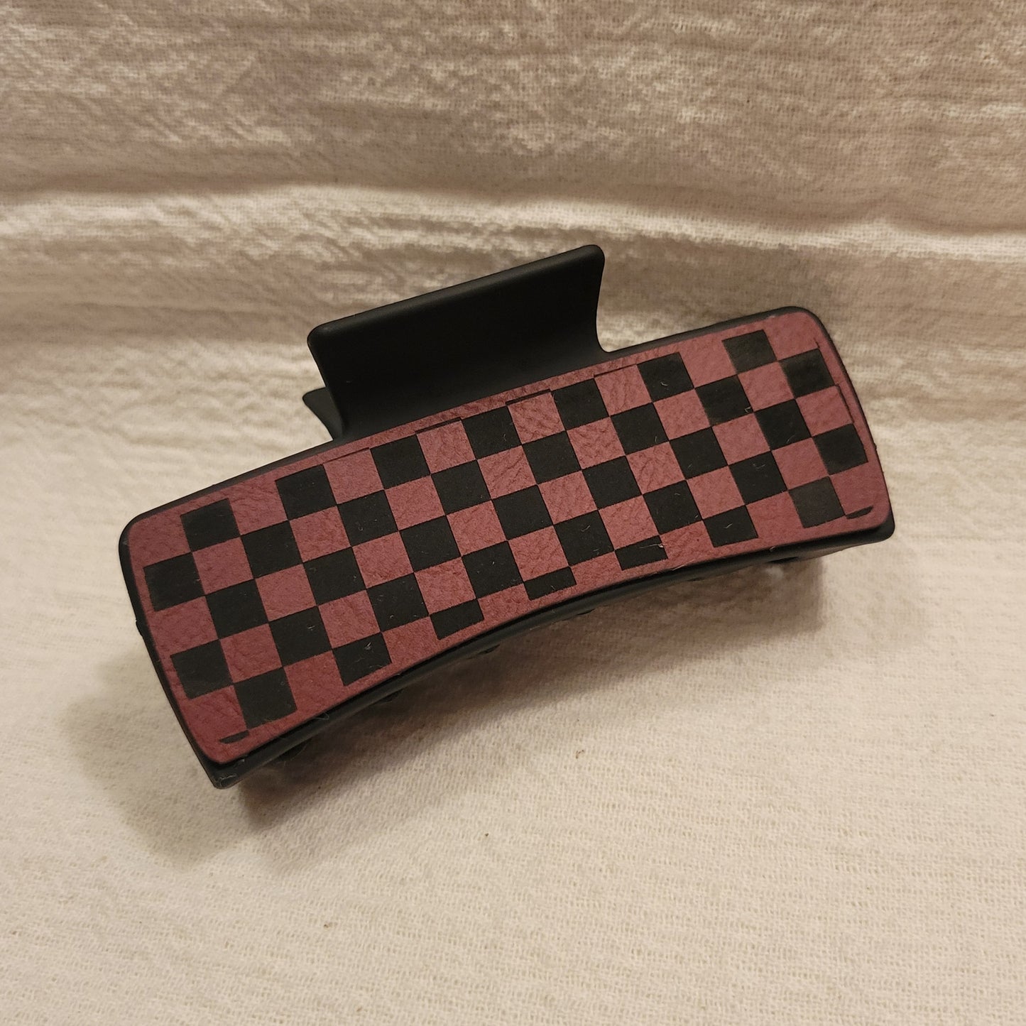 Checkered Hair Claw Clip