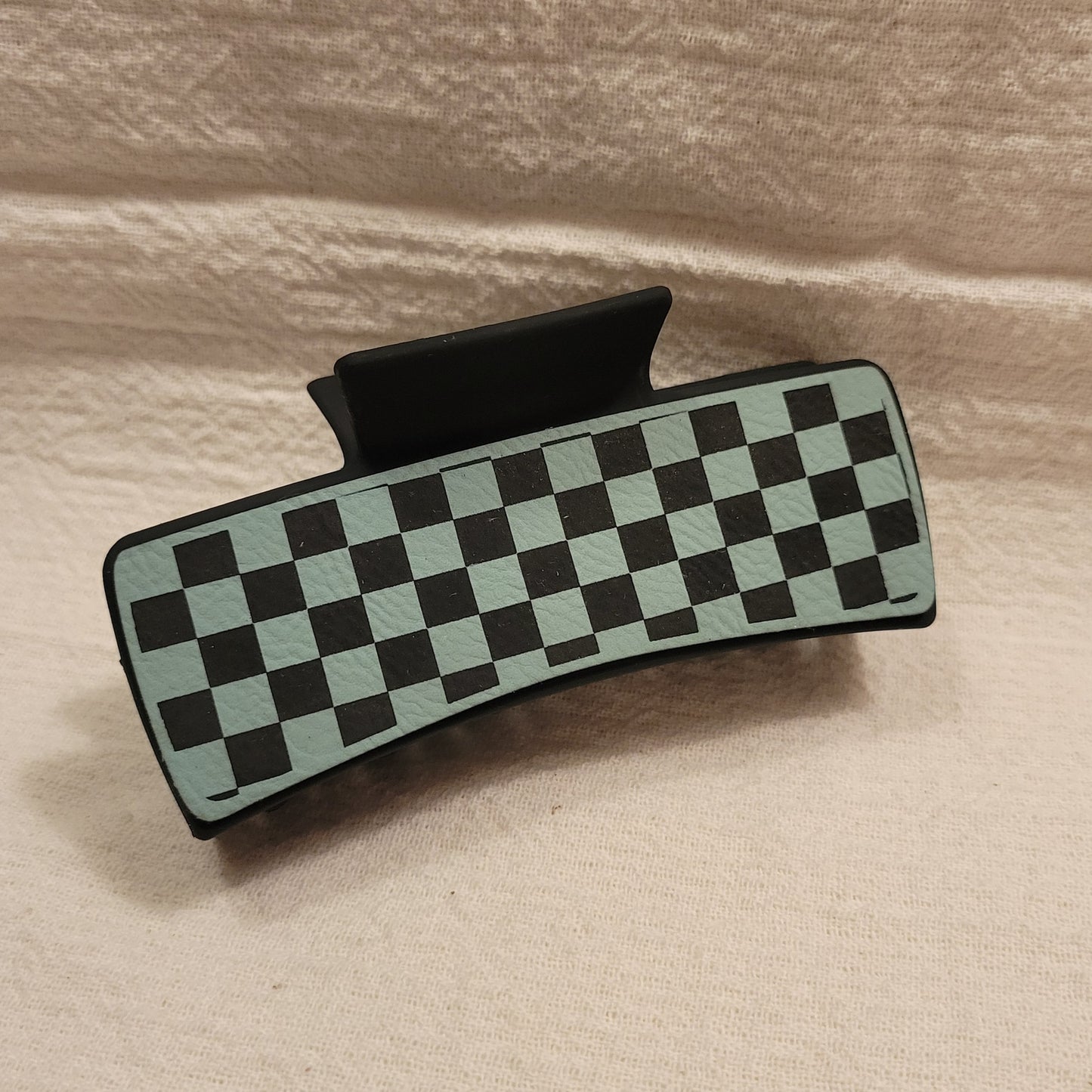 Checkered Hair Claw Clip