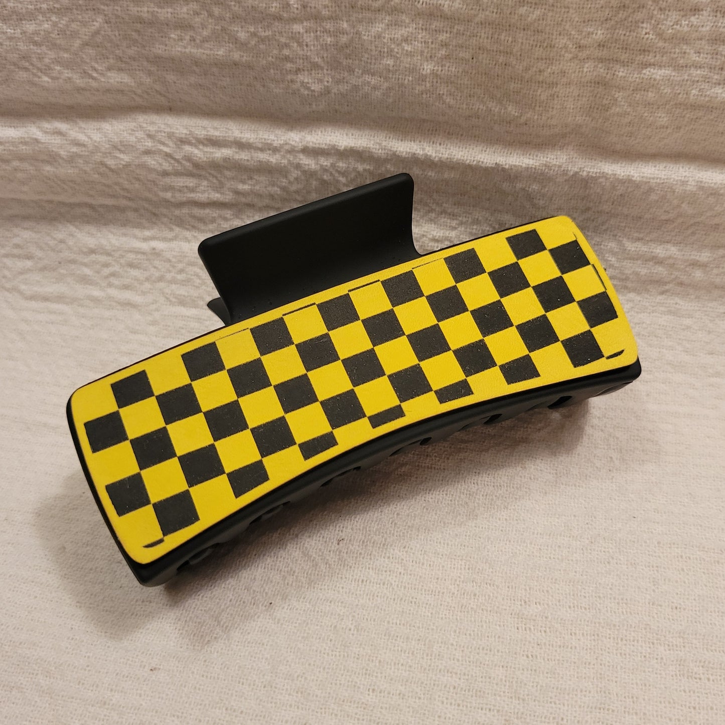 Checkered Hair Claw Clip