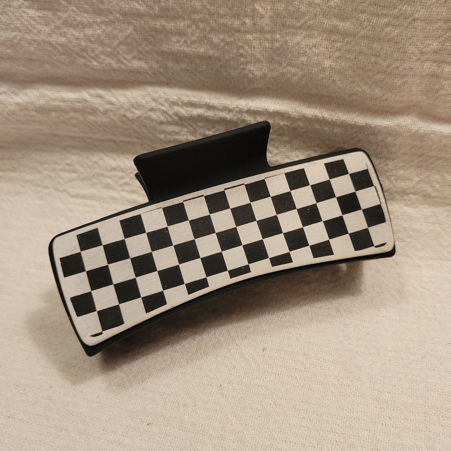 Checkered Hair Claw Clip