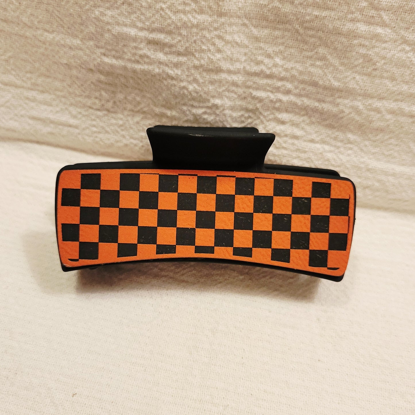 Checkered Hair Claw Clip