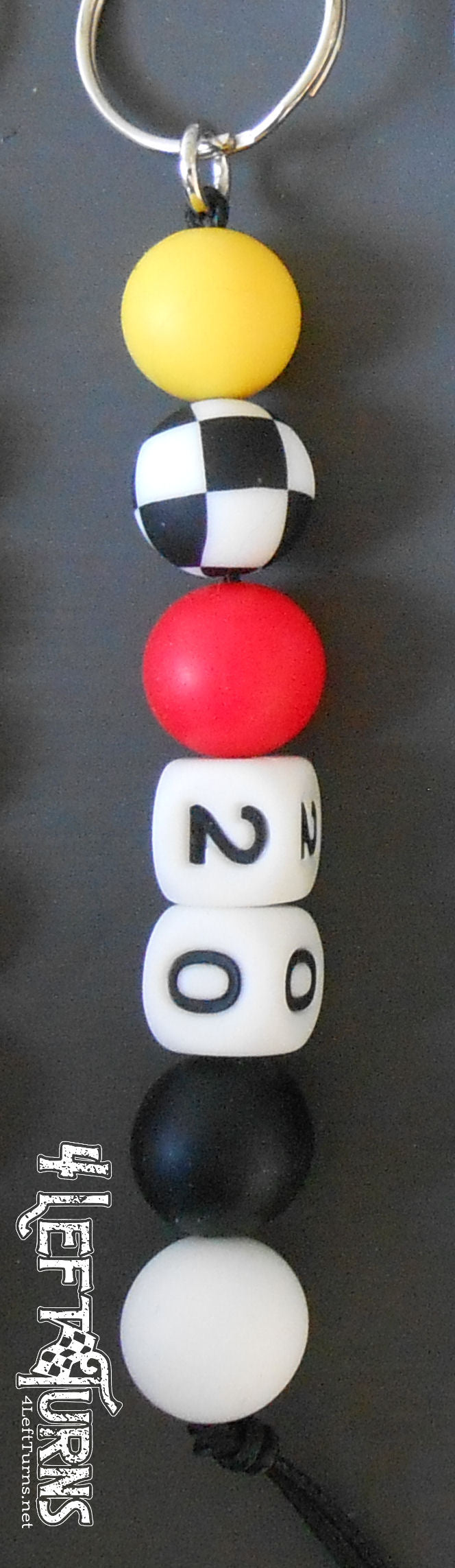 Race Car Number Custom Silicone Bead Key Fob