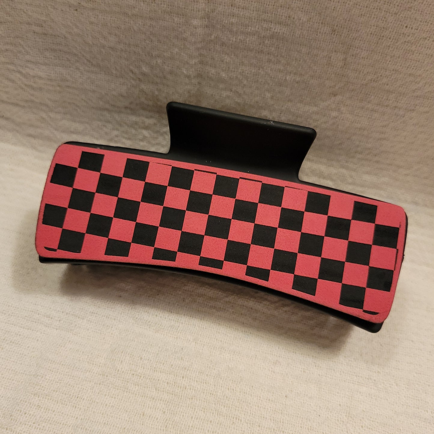 Checkered Hair Claw Clip