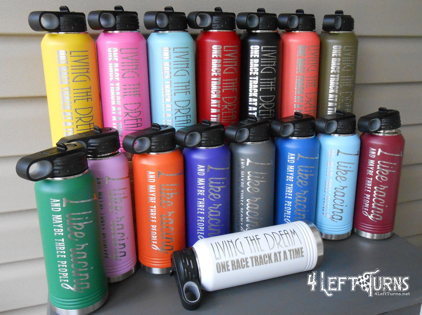 Engraved Racing Quotes 32 oz. Water Bottle