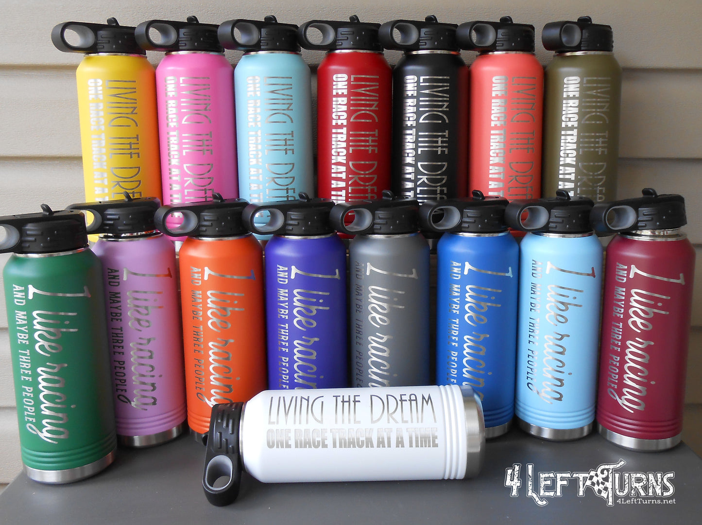 Engraved Racing Quotes 32 oz. Water Bottle