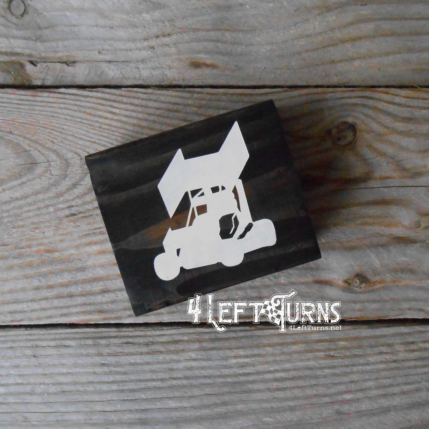 Race Car Silhouette Checkered Flag Checkered Heart Paw Print Wood Block Signs