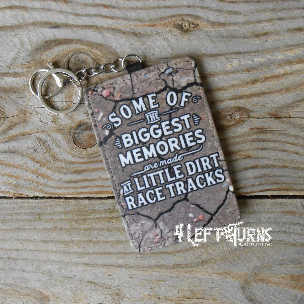 Little Dirt Traks credit card/identification holder key rings.