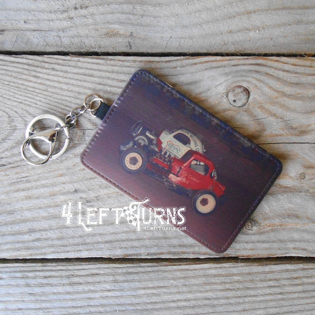Custom photo credit card/identification holder key rings.