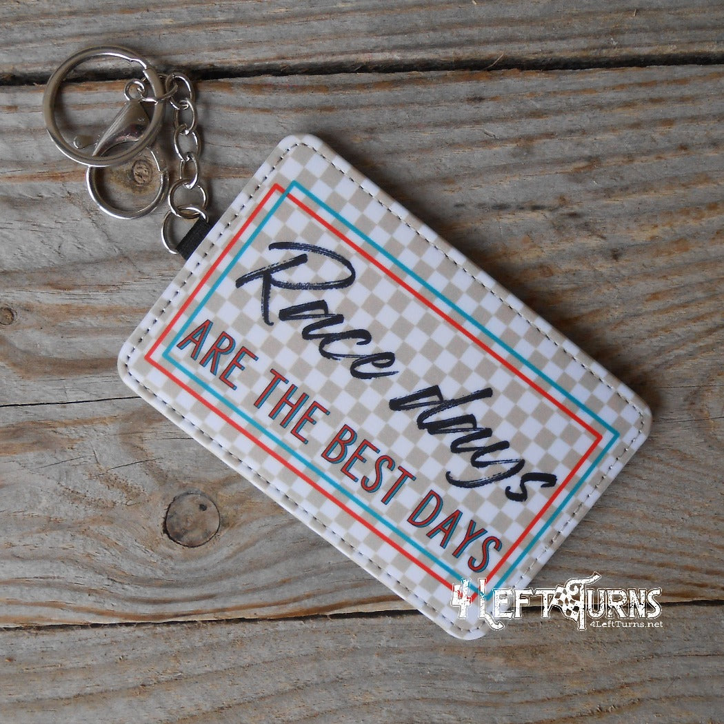 Race days best days credit card/identification holder key rings.