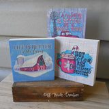 Full Color Christmas Themed Mini Wood Signs