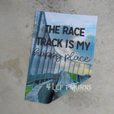 Racing garden flag. The race track is my happy place.