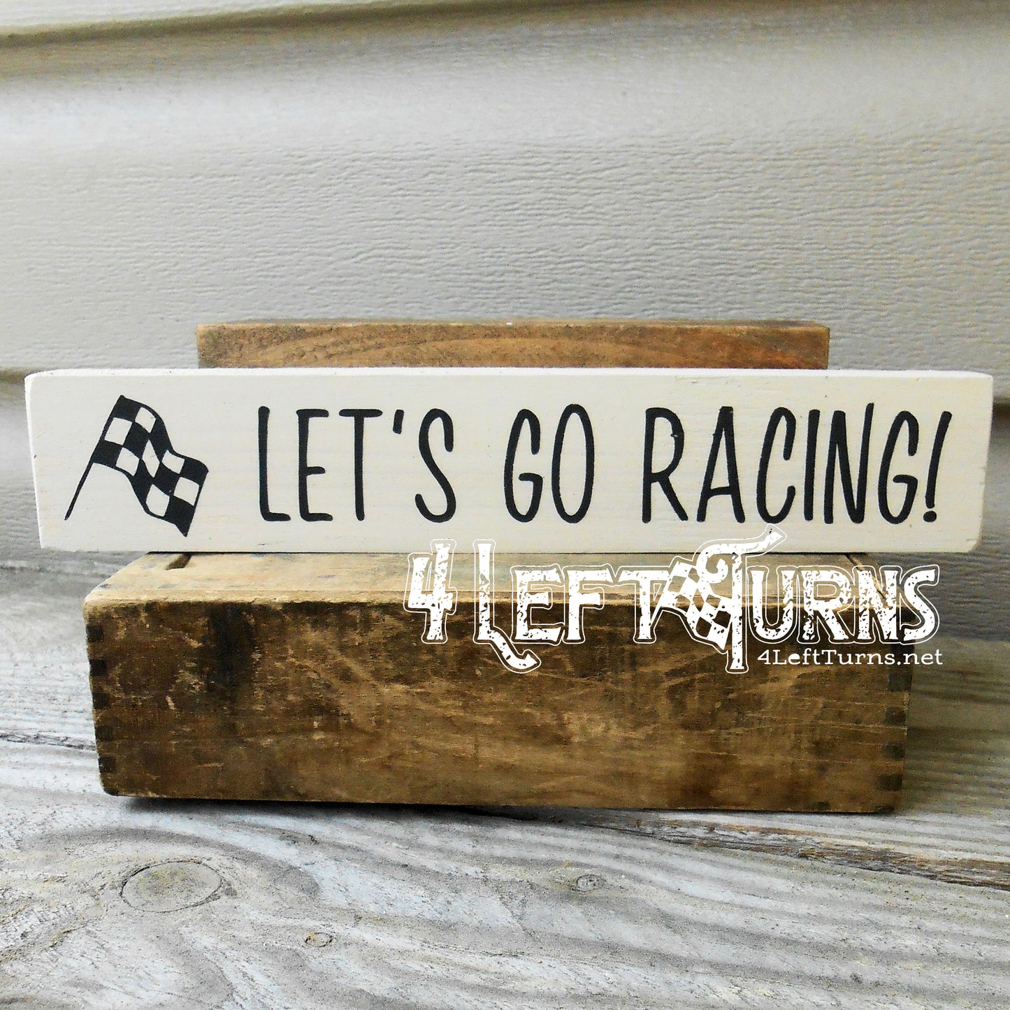 Tiny Wood Block Racing Signs