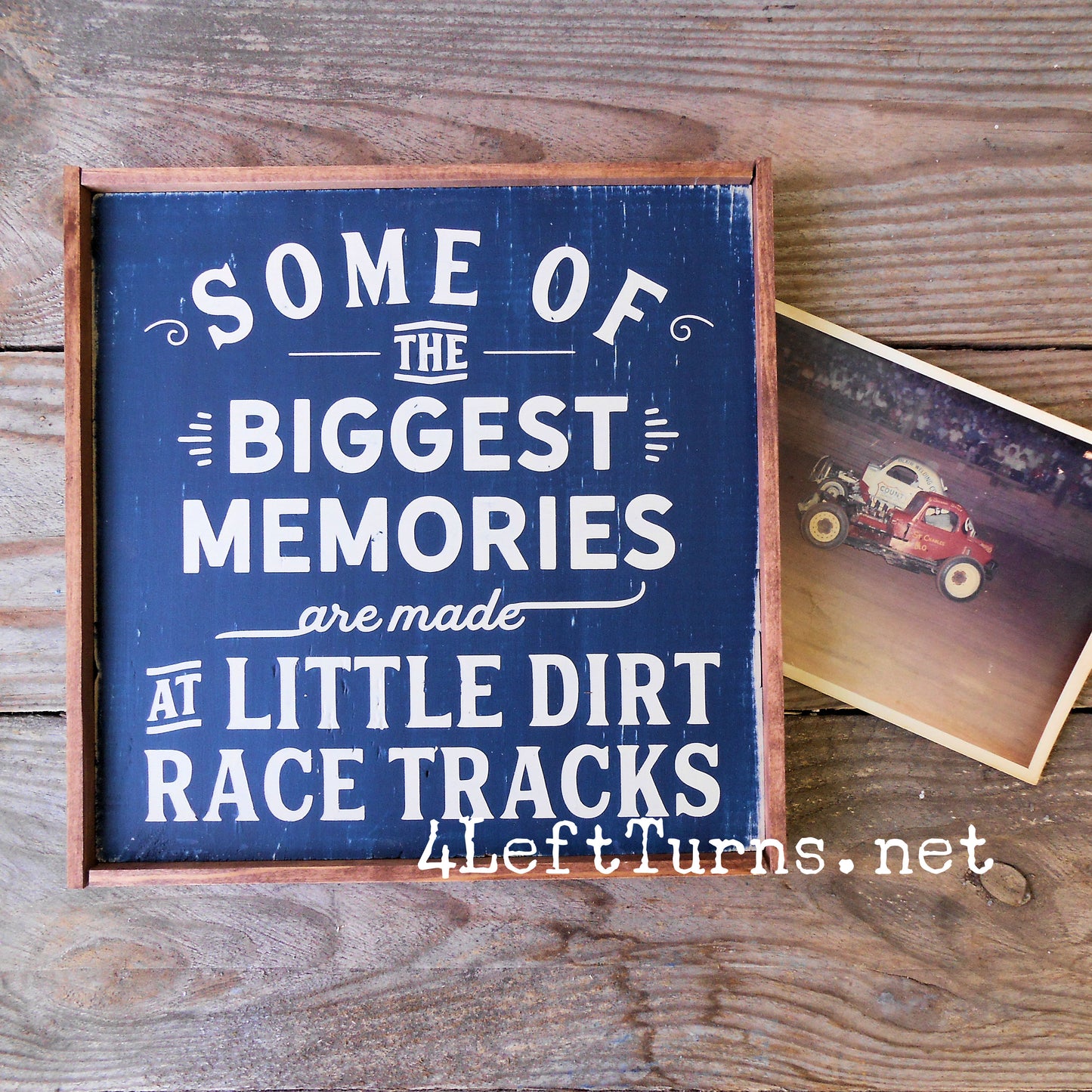 Little Dirt Tracks Painted Wood Sign