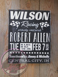 Racing-Themed Baby Announcement Hand Painted Wood Sign - Wood Sign - 4 Left Turns - 2
