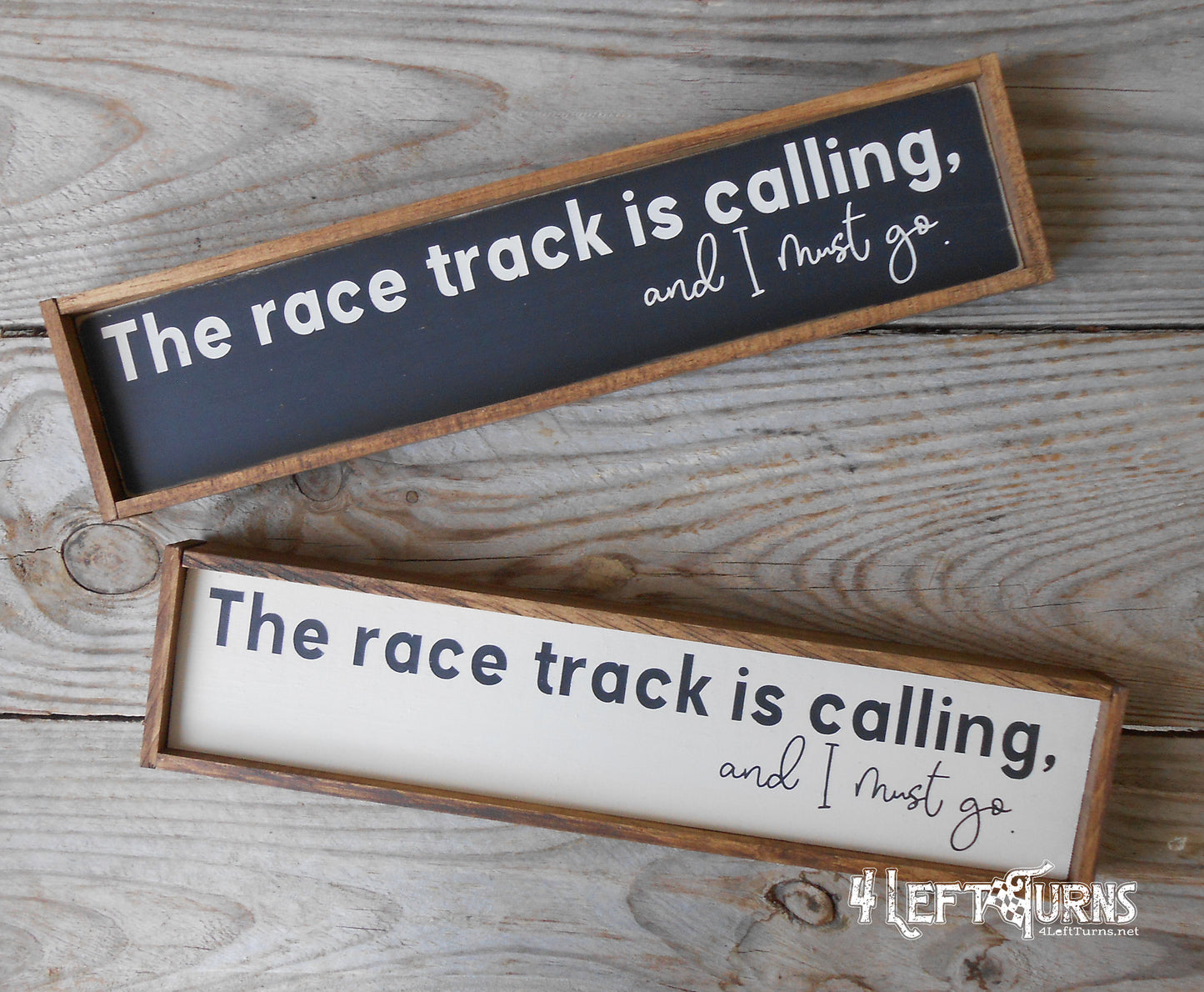The Race Track is Calling Mini Wood Sign