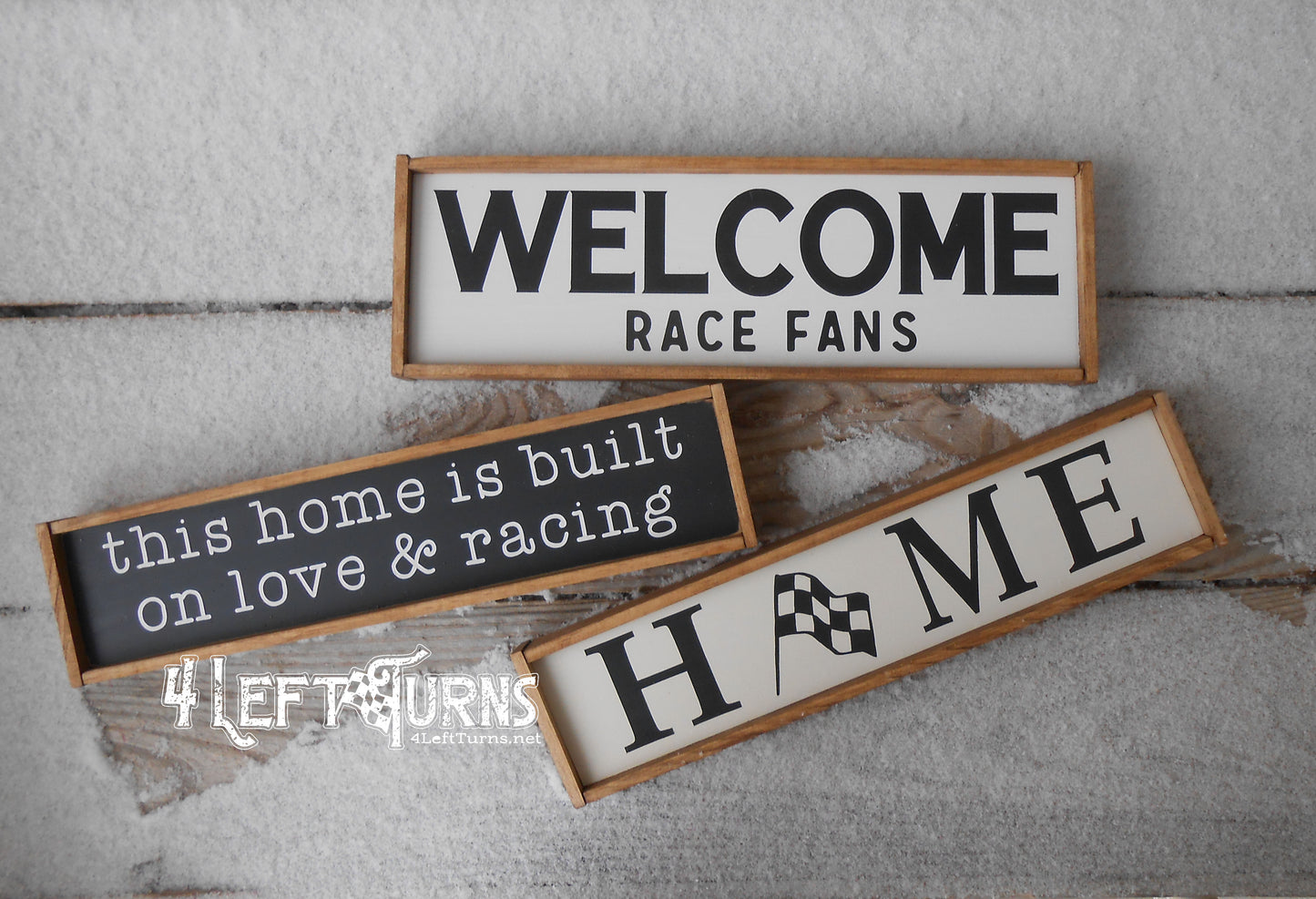 Welcome Race Fans Mini Wood Sign