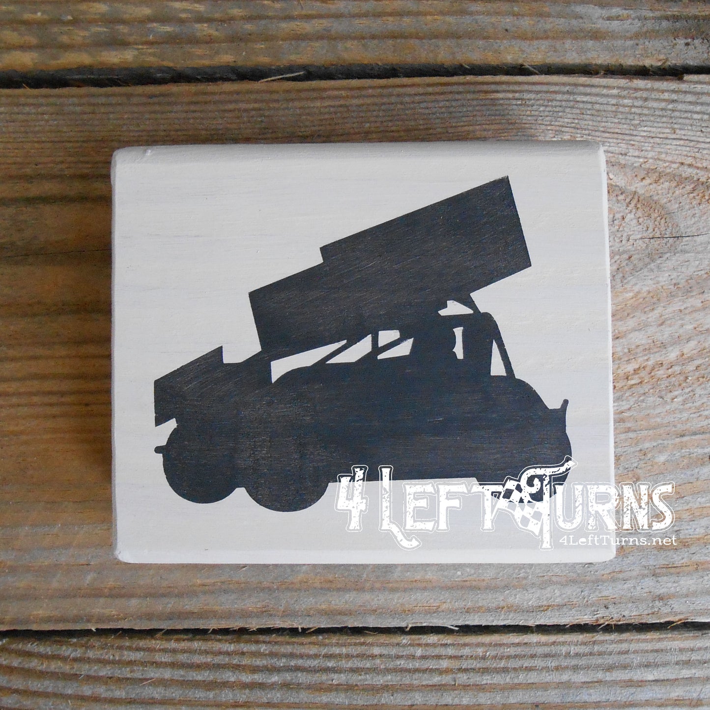 Race Car Silhouette Checkered Flag Checkered Heart Paw Print Wood Block Signs
