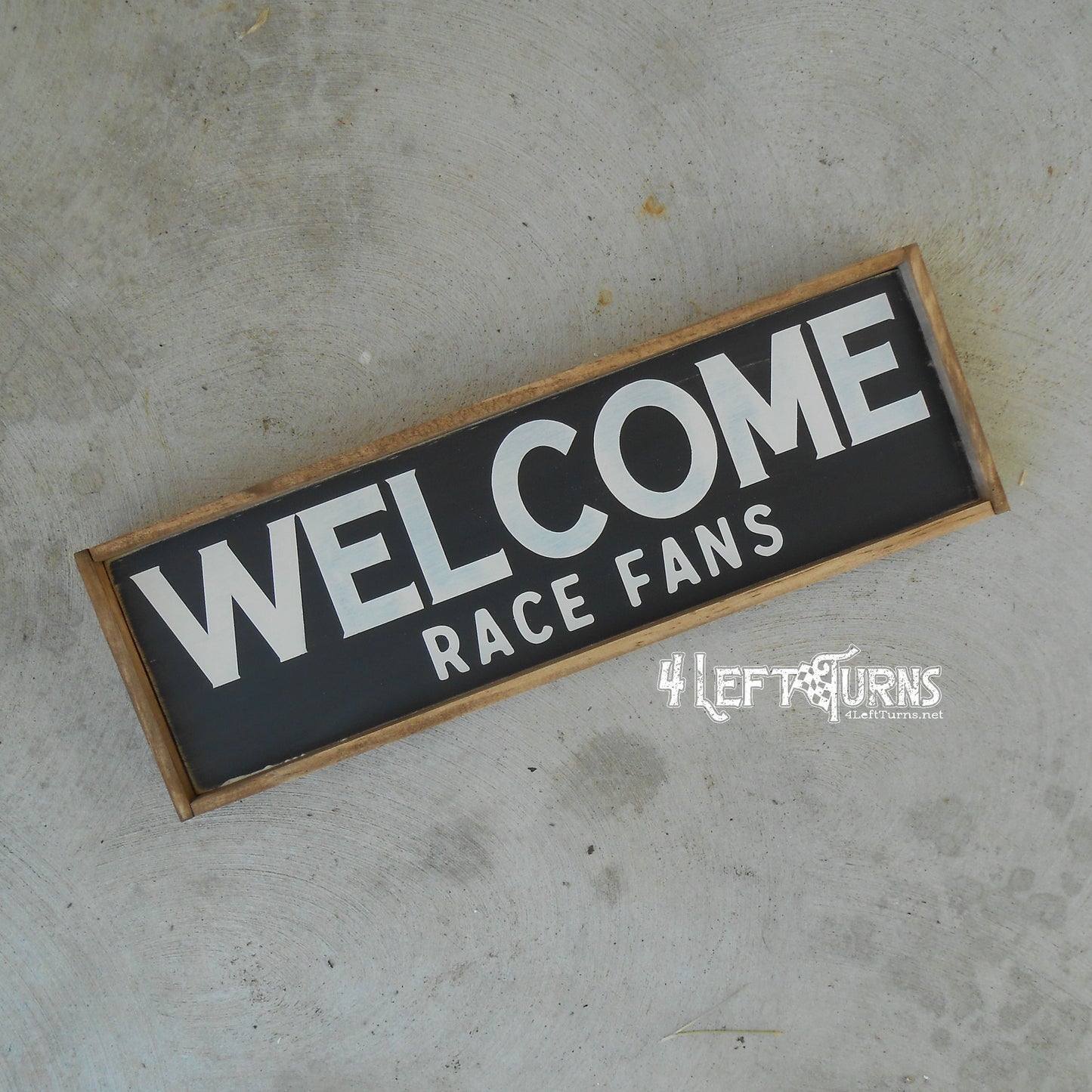 Welcome Race Fans Mini Wood Sign