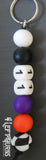 Race Car Number Custom Silicone Bead Key Fob