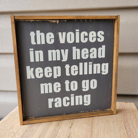 READY TO SHIP The Voices in My Head Wood Sign Gray