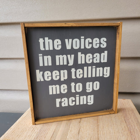 READY TO SHIP The Voices in My Head Wood Sign Gray