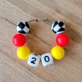 Custom Color Letter Number Silicone Bead Tumbler Charm