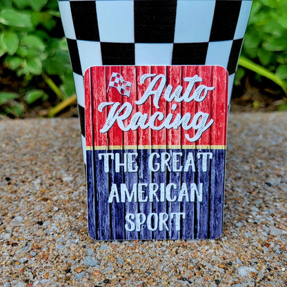 Auto racing great American sport sticker.