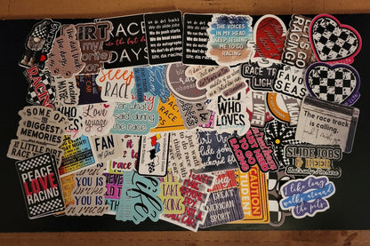 4 Left Turns 51 racing sticker selection.