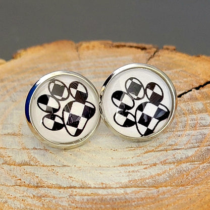 Checkered, Gnome, Flag, Heart Pierced Earrings
