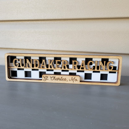 Custom Personalized Four Layer Stacked Wood Sign
