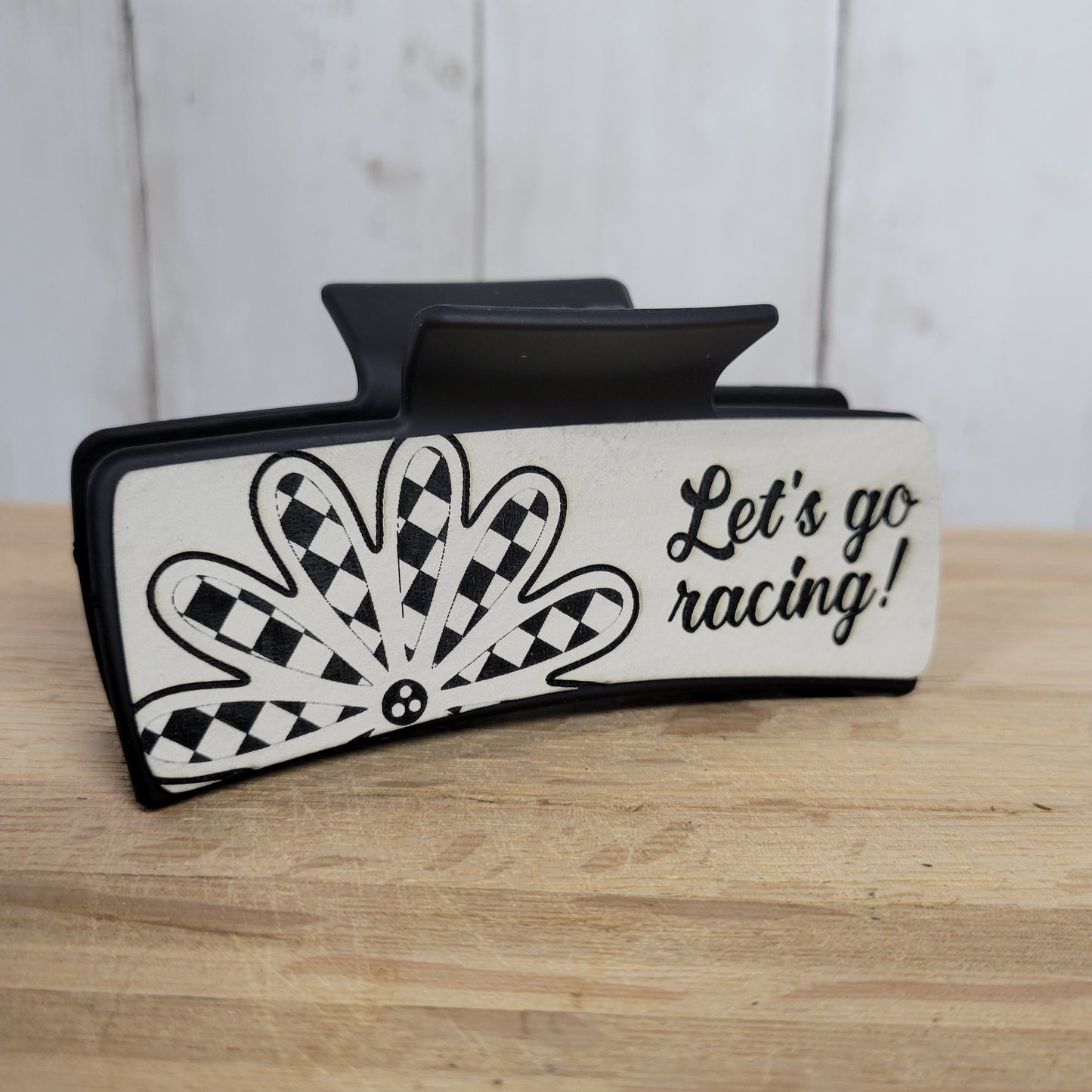 LARGE Let's Go Racing Daisy Hair Claw Clip