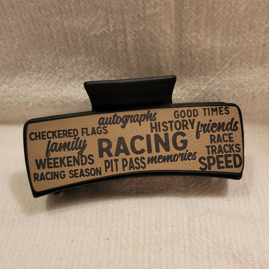 LARGE Race Words Hair Claw Clip