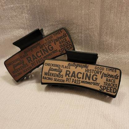 LARGE Race Words Hair Claw Clip
