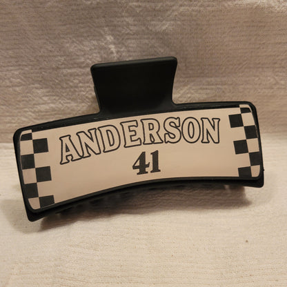 LARGE Custom Race Team Hair Claw Clip