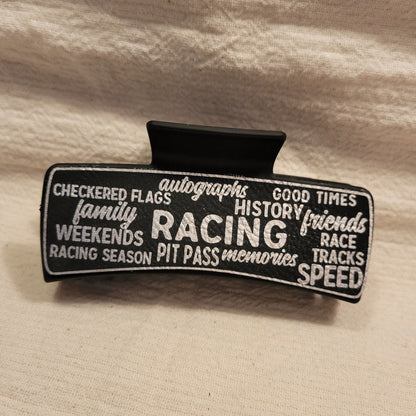 LARGE Race Words Hair Claw Clip