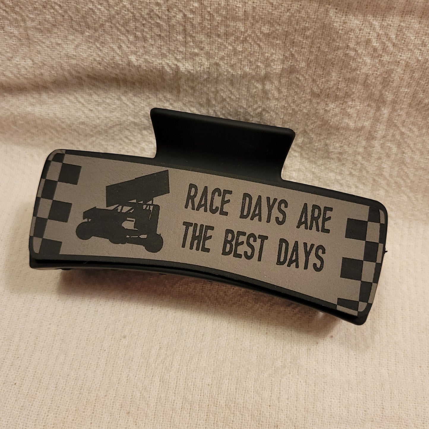 LARGE Race Car Race Days Best Days Hair Claw Clip