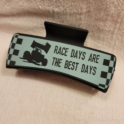 LARGE Race Car Race Days Best Days Hair Claw Clip