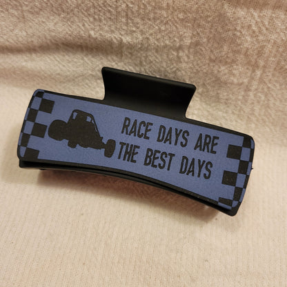 LARGE Race Car Race Days Best Days Hair Claw Clip