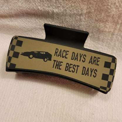 LARGE Race Car Race Days Best Days Hair Claw Clip