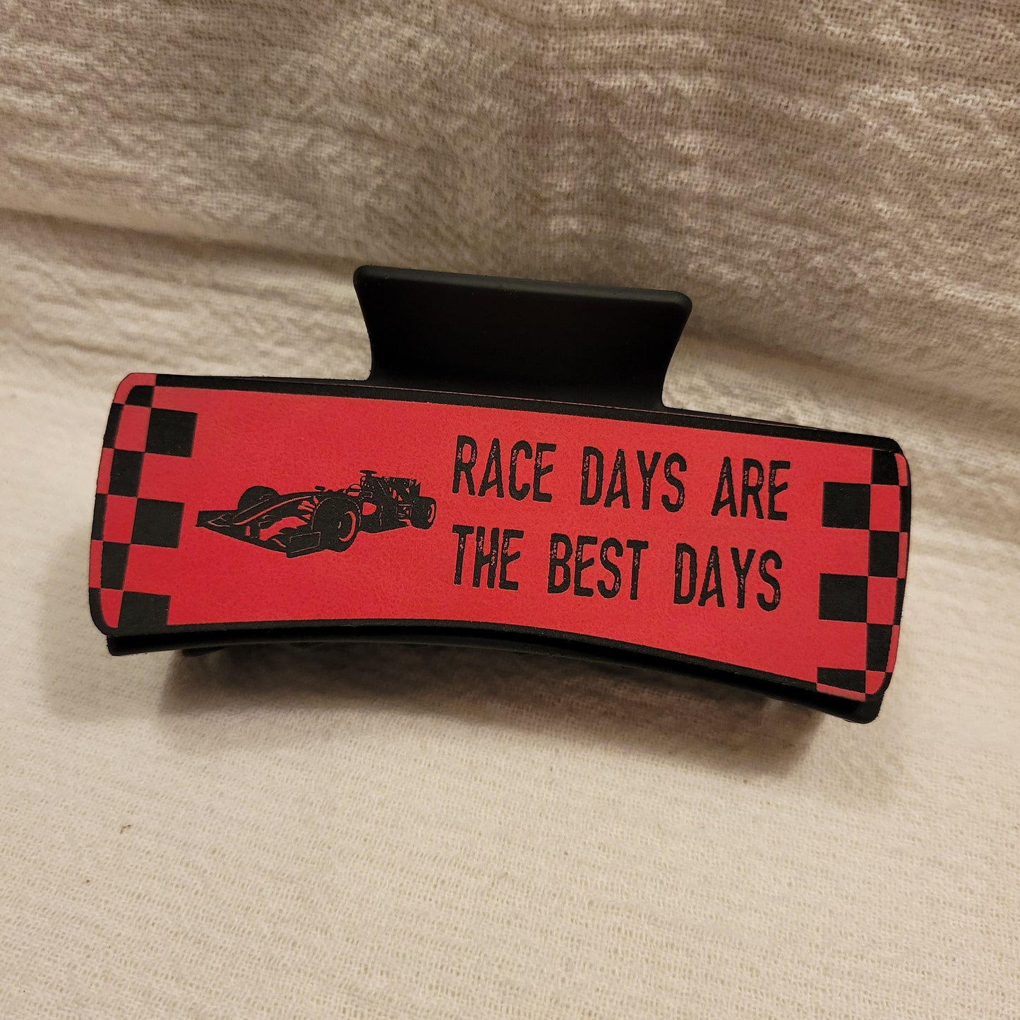 LARGE Race Car Race Days Best Days Hair Claw Clip